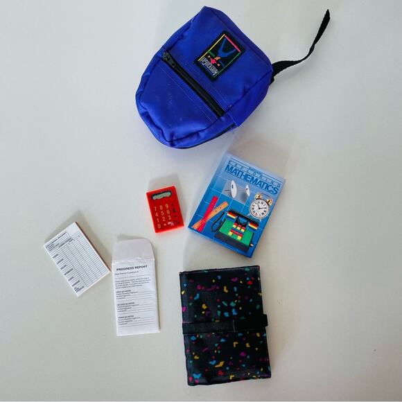 AMERICAN GIRL DOLL TODAY School Gear Purple Backpack Notebook Binder Math Book - Picture 3 of 7
